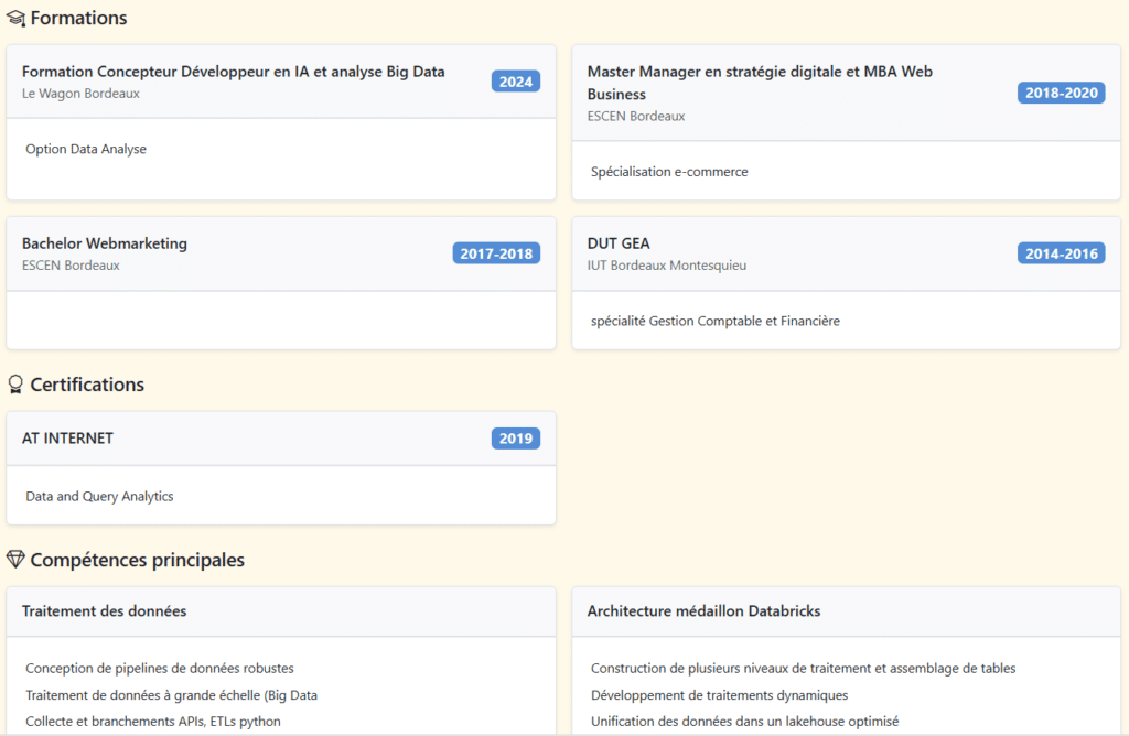 Interface 2 du projet DC Formulaire