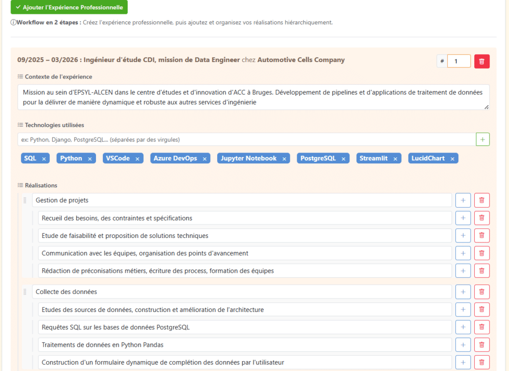 Interface 3 du projet DC Formulaire